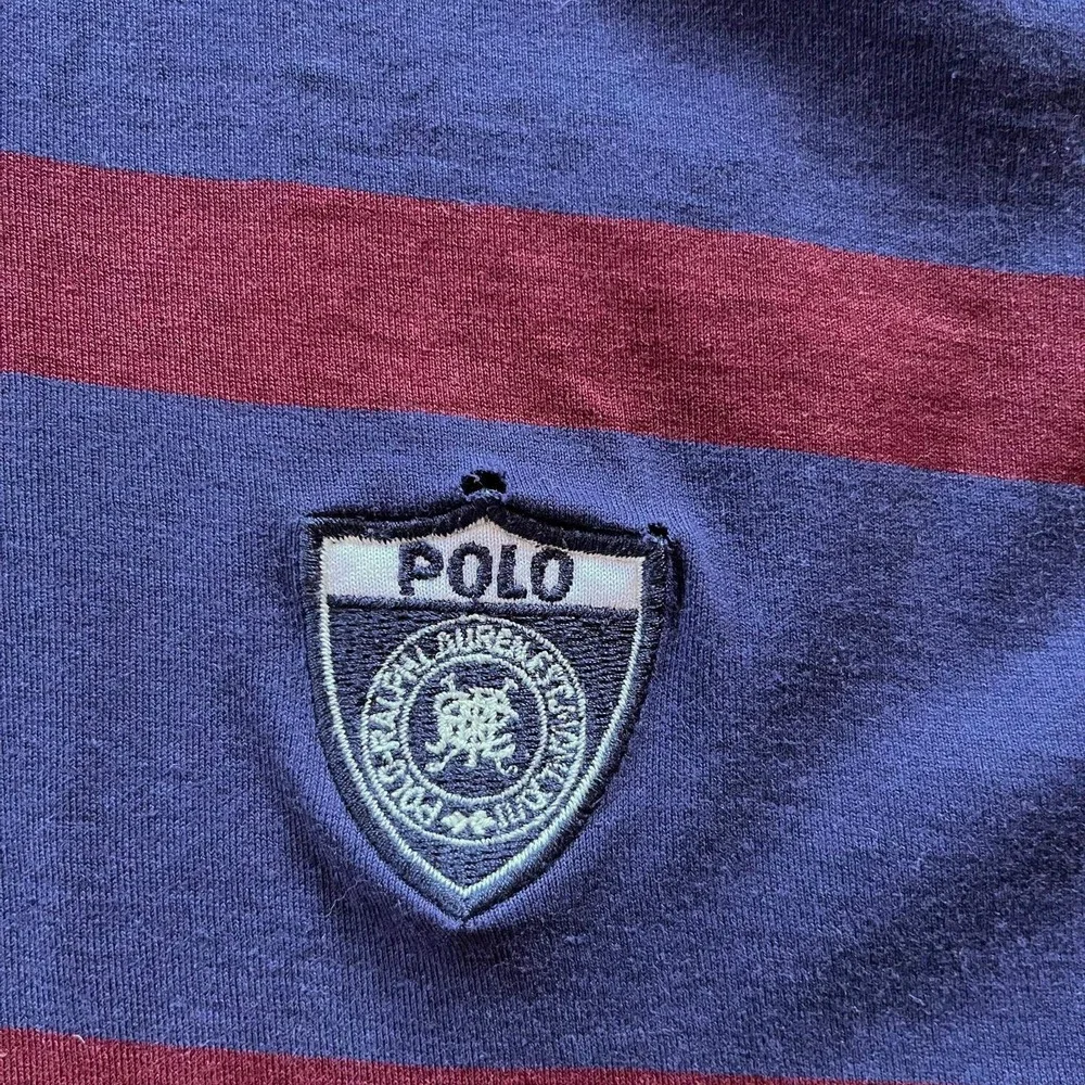 Vintage‎ Polo Ralph Lauren Striped Turtleneck Crest Patch blokecore Medium
